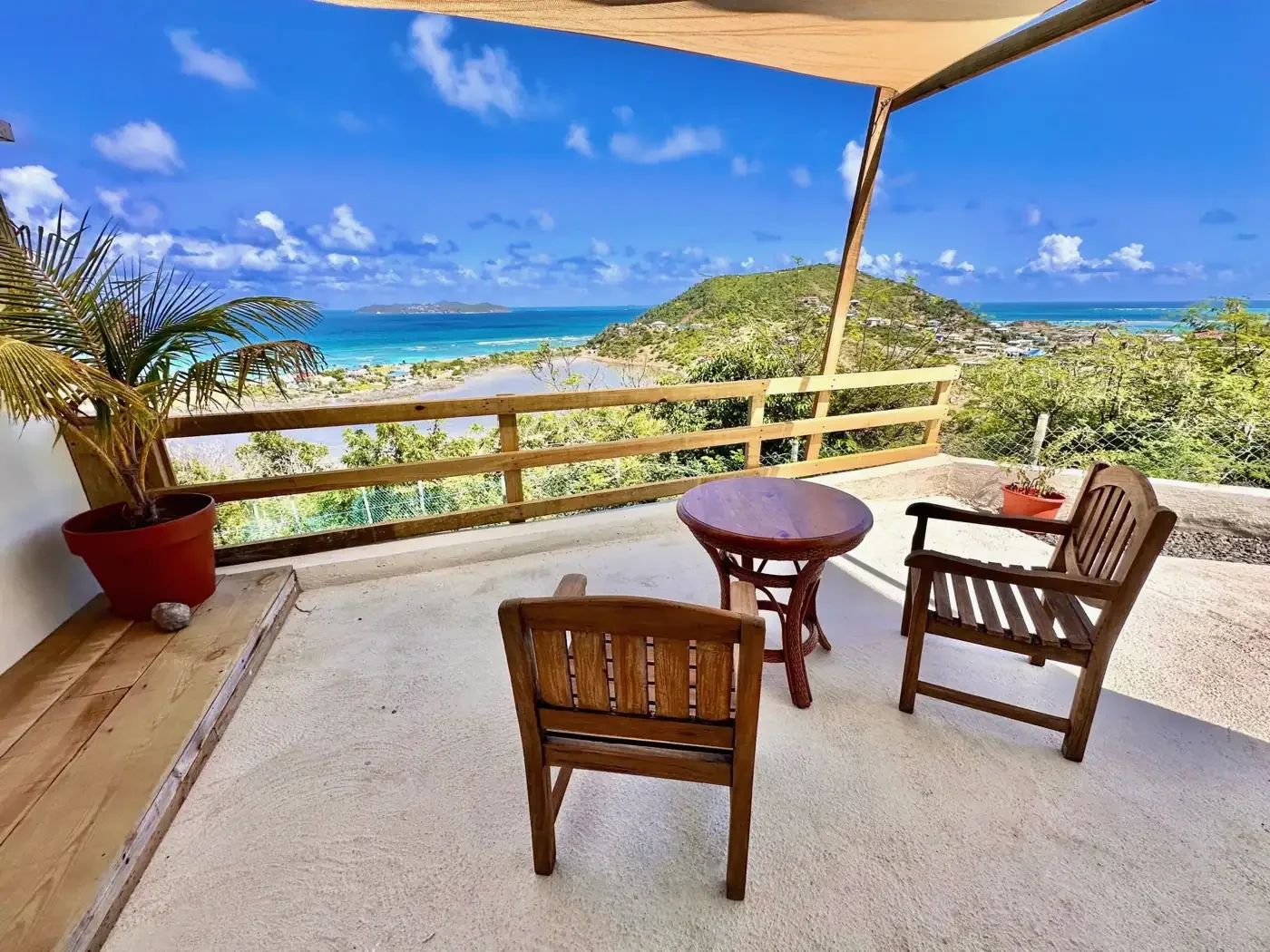 Private suite patio at Mer & Sel with views toward the water