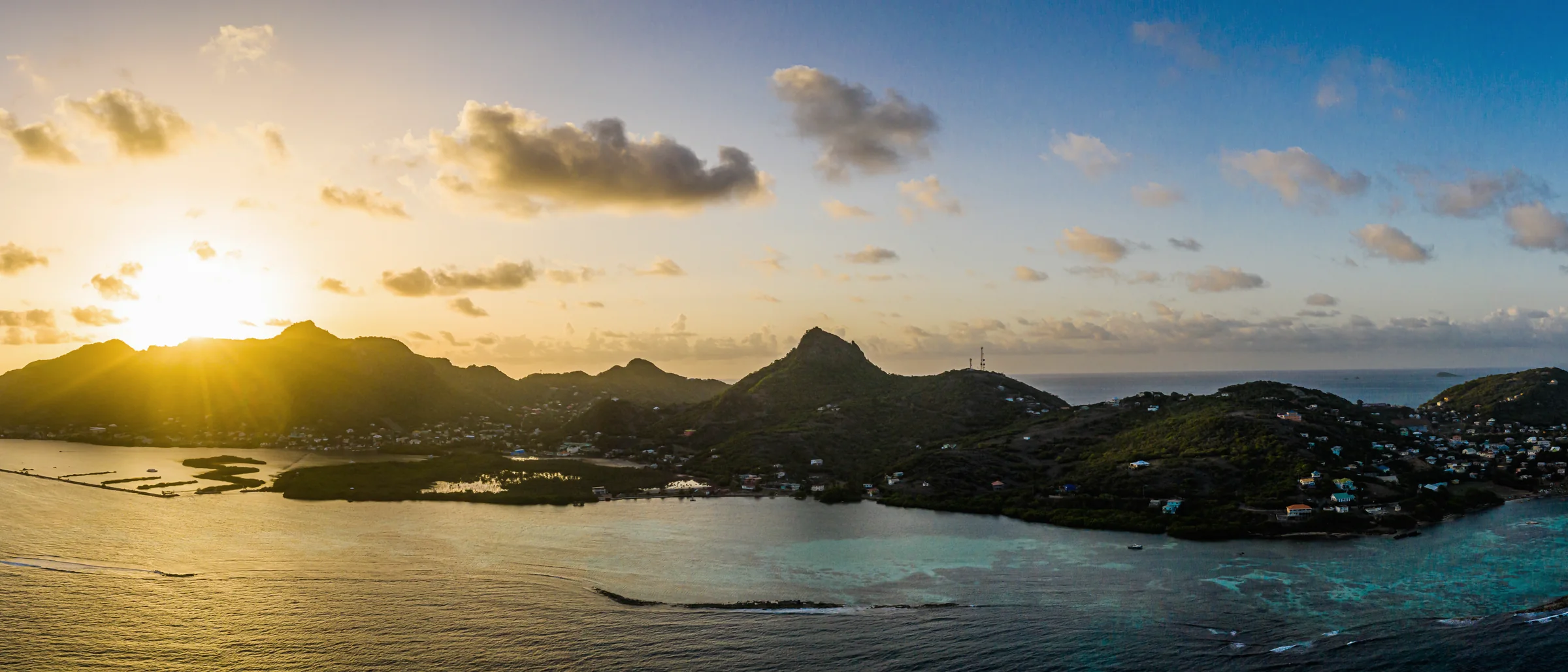 Union Island in St. Vincent and the Grenadines from above